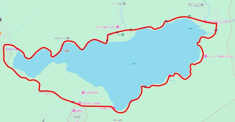 西湖の湖畔ランニングコース