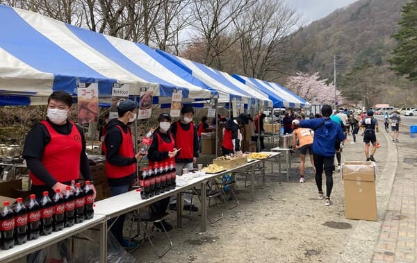 西湖野鳥の森公園25km地点のエイド